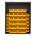 Durham 5006-30-95 Enclosed Shelving, 12 Gauge, 30 Yellow Bins, 48 X 18 X 60