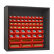 Durham 5019-54-1795 Enclosed Shelving, 12 Gauge, 54 Red Bins, 60 X 24 X 72