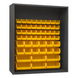Durham 5019-54-95 Enclosed Shelving, 12 Gauge, 54 Yellow Bins, 60 X 24 X 72