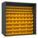 Durham 5023-72-95 Enclosed Shelving, 12 Gauge, 72 Yellow Bins, 72 X 24 X 72