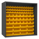 Durham 5023-72-95 Enclosed Shelving, 12 Gauge, 72 Yellow Bins, 72 X 24 X 72