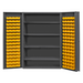 Durham DC48-128-4S-95 Cabinet, 14 Gauge, 4 Shelves, 128 Yellow Bins, 48 X 24 X 72