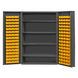 Durham DC48-128-4S-95 Cabinet, 14 Gauge, 4 Shelves, 128 Yellow Bins, 48 X 24 X 72