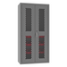 Durham EMDC36182S15B1795 Ventilated Cabinet, 14 Gauge, 2 Shelves, 15 Red Bins, 36 X 18 X 72