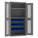Durham EMDC36182S15B5295 Ventilated Cabinet, 14 Gauge, 2 Shelves, 15 Blue Bins, 36 X 18 X 72
