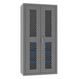 Durham EMDC36182S15B5295 Ventilated Cabinet, 14 Gauge, 2 Shelves, 15 Blue Bins, 36 X 18 X 72