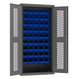 Durham EMDC361845B5295 Ventilated Cabinet, 14 Gauge, 45 Blue Bins, 36 X 18 X 72