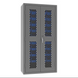 Durham EMDC361845B5295 Ventilated Cabinet, 14 Gauge, 45 Blue Bins, 36 X 18 X 72