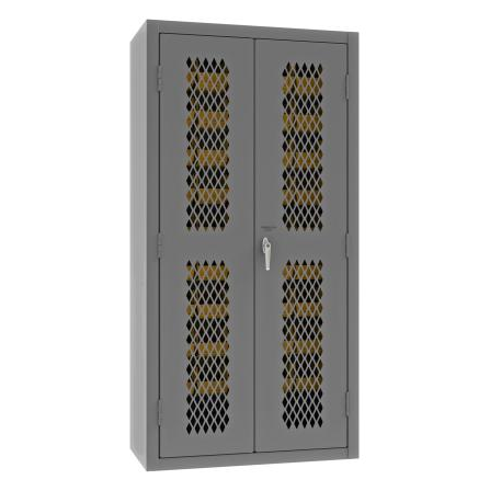 Durham EMDC361845B95 Ventilated Cabinet, 14 Gauge, 45 Yellow Bins, 36 X 18 X 72