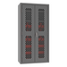 Durham EMDC-361872-18B-2S-1795 Ventilated Cabinet, 14 Gauge, 2 Shelves, 18 Red Bins, 36 X 18 X 72