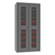 Durham EMDC-361872-18B-2S-1795 Ventilated Cabinet, 14 Gauge, 2 Shelves, 18 Red Bins, 36 X 18 X 72