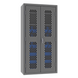 Durham EMDC-361872-18B-2S-5295 Ventilated Cabinet, 14 Gauge, 2 Shelves, 18 Blue Bins, 36 X 18 X 72