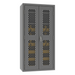 Durham EMDC-361872-18B-2S-95 Ventilated Cabinet, 14 Gauge, 2 Shelves, 18 Yellow Bins, 36 X 18 X 72