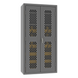 Durham EMDC-361872-18B-2S-95 Ventilated Cabinet, 14 Gauge, 2 Shelves, 18 Yellow Bins, 36 X 18 X 72