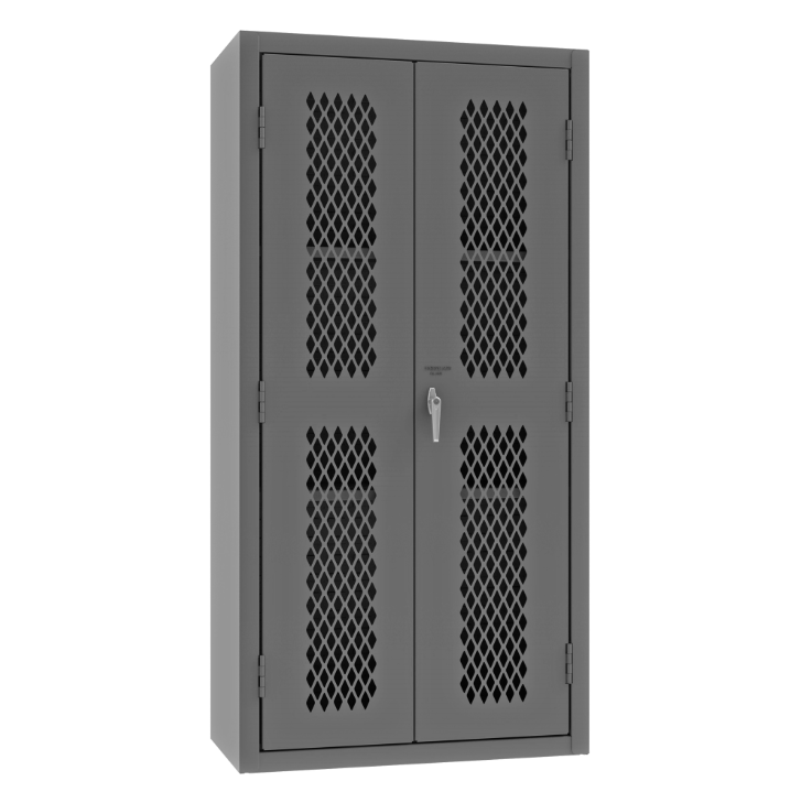 Durham EMDC-361872-2S-95 Ventilated Shelves Cabinet, 14 Gauge, 2 Shelves, 36 X 18 X 72