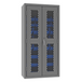 Durham EMDC-361872-30B-5295 Ventilated Cabinet, 14 Gauge, 30 Blue Bins, 36 X 18 X 72