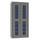Durham EMDC-361872-30B-5295 Ventilated Cabinet, 14 Gauge, 30 Blue Bins, 36 X 18 X 72
