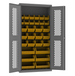 Durham EMDC-361872-30B-95 Ventilated Cabinet, 14 Gauge, 30 Yellow Bins, 36 X 18 X 72