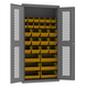 Durham EMDC-361872-30B-95 Ventilated Cabinet, 14 Gauge, 30 Yellow Bins, 36 X 18 X 72