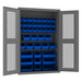 Durham EMDC-482472-42B-5295 Ventilated Cabinet, 14 Gauge, 42 Blue Bins, 48 X 24 X 72
