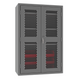 Durham EMDC-482472-6B-3S-1795 Ventilated Cabinet, 14 Gauge, 3 Shelves, 6 Red Bins, 48 X 24 X 72