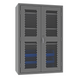 Durham EMDC-482472-6B-3S-5295 Ventilated Cabinet, 14 Gauge, 3 Shelves, 6 Blue Bins, 48 X 24 X 72