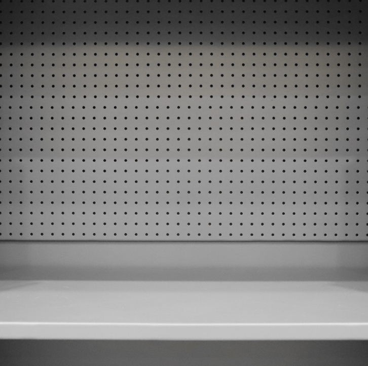 Durham EMDC-482472-PB-2S-95 Ventilated Pegboard Cabinet, 14 Gauge, 2 Shelves, 48 X 24 X 72