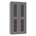 Durham EMDC36242S15B1795 Ventilated Cabinet, 14 Gauge, 2 Shelves, 15 Red Bins, 36 X 24 X 72