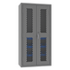 Durham EMDC36242S15B5295 Ventilated Cabinet, 14 Gauge, 2 Shelves, 15 Blue Bins, 36 X 24 X 72