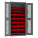Durham EMDC-362472-30B-1795 Ventilated Cabinet, 14 Gauge, 30 Red Bins, 36 X 24 X 72