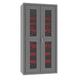 Durham EMDC-362472-30B-1795 Ventilated Cabinet, 14 Gauge, 30 Red Bins, 36 X 24 X 72