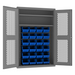 Durham EMDC-481872-24B-2S-5295 Ventilated Cabinet, 14 Gauge, 2 Shelves, 24 Blue Bins, 48 X 18 X 72