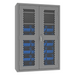 Durham EMDC-481872-24B-2S-5295 Ventilated Cabinet, 14 Gauge, 2 Shelves, 24 Blue Bins, 48 X 18 X 72
