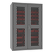 Durham EMDC-482472-42B-1795 Ventilated Cabinet, 14 Gauge, 42 Red Bins, 48 X 24 X 72