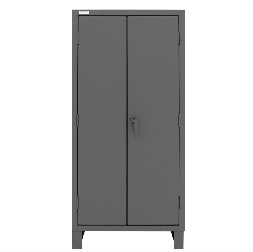 Durham HDC36-60-2S6D1795 Cabinet, 12 Gauge, 2 Shelves, 6 Door Shelves, 60 Red Bins, 36 X 24 X 78