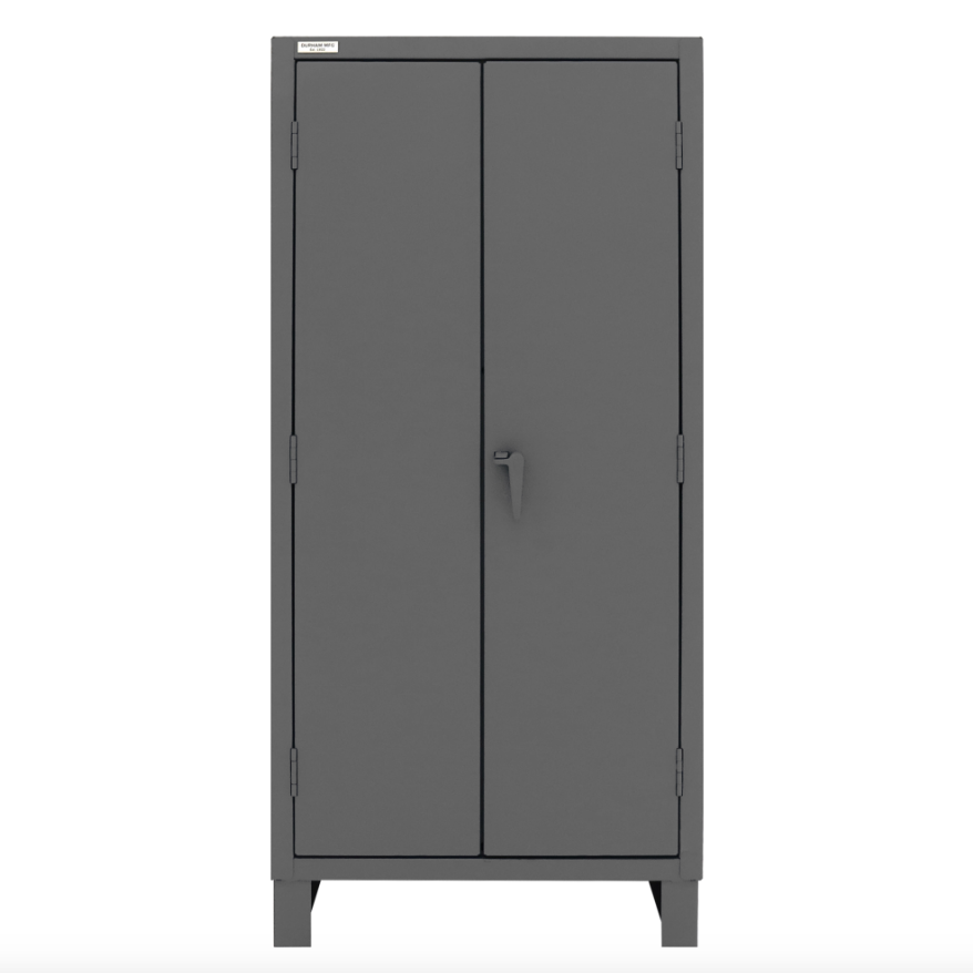 Durham HDC36-60-2S6D5295 Cabinet, 12 Gauge, 2 Shelves, 6 Door Shelves, 60 Blue Bins, 36 X 24 X 78