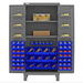 Durham HDC36-60-2S6D5295 Cabinet, 12 Gauge, 2 Shelves, 6 Door Shelves, 60 Blue Bins, 36 X 24 X 78