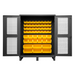 Durham HDCV60-54B-95 Ventilated Cabinet, 12 Gauge, 54 Yellow Bins, 60 X 24 X 78