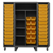 Durham HDJ36-12DC24TB4S95 Cabinet, 12 Gauge, 4 Shelves, 36 Yellow Bins, 36 X 36 X 78