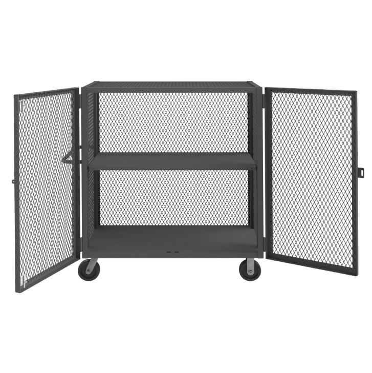 Durham HTL-2448-DD-1AS-95 Mesh Truck, 1 Adjustable Shelf, 24 X 48, 2000 Lbs. Capacity