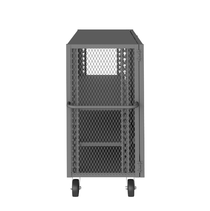Durham HTL-2460-DD-3AS-95 Mesh Truck, 3 Adjustable Shelves, 24 X 60, 2000 Lbs. Capacity