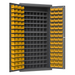 Durham 3501-DLP-72/40B-96-95 Cabinet, 14 Gauge, 112 Steel Bins, 96 Yellow Bins, 36 X 24 X 72