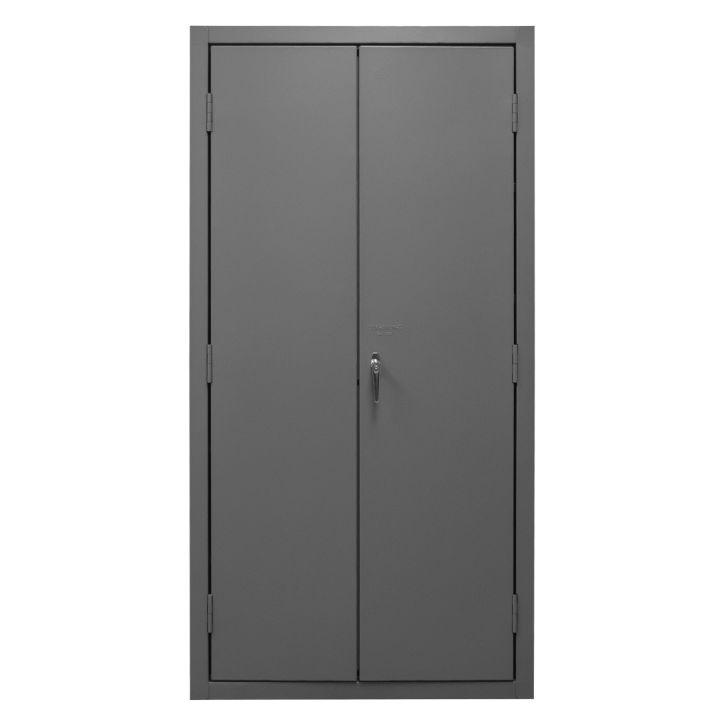 Durham 3501-DLP-PB-96-2S-5295 Cabinet, 14 Gauge, Pegboard, 2 Shelves, 96 Blue Bins, 36 X 24 X 72