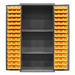 Durham 3501-DLP-PB-96-2S-95 Cabinet, 14 Gauge, Pegboard, 2 Shelves, 96 Yellow Bins, 36 X 24 X 72