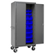 Durham 3501M-BLP-30-5295 Mobile Cabinet, 14 Gauge, 30 Blue Bins, 36 X 24 X 81