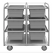 Durham STBR-303642-6-5PU Stainless Steel Tub Rack Cart, 6 Bins, 36-3/4 X 26 X 42