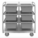 Durham STBR-303642-6-5PU Stainless Steel Tub Rack Cart, 6 Bins, 36-3/4 X 26 X 42
