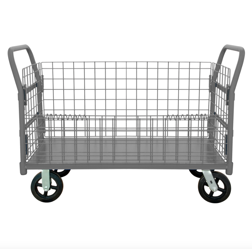 Durham W4SPTDG-306038-1-8MR95 Wire Cart, Removable Handles, Drop Gate, 30-3/8 X 67-1/4 X 38-1/4