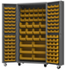 Durham DCM36-BDLP-132-95 Mobile Bin Cabinet, 14 Gauge, 132 Bins, 36 x 24 x 76