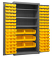 Durham 3501-BDLP-102-3S-95 Cabinet, 14 Gauge, 3 Shelf, 102 Yellow Bins , 36 X 24 X 72
